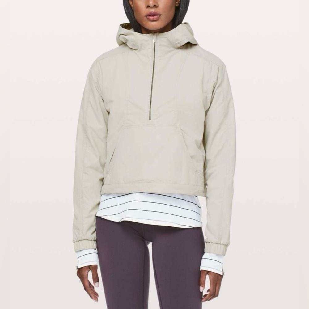 lululemon athletica Lightweight Hooded Pullover Jacket in Light Beige